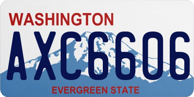 WA license plate AXC6606