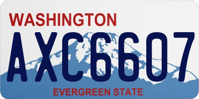 WA license plate AXC6607