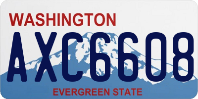 WA license plate AXC6608