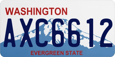 WA license plate AXC6612