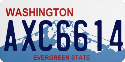 WA license plate AXC6614