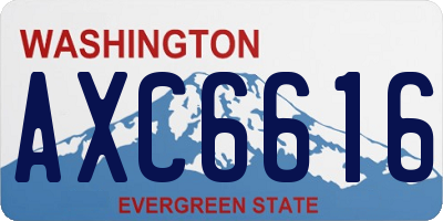 WA license plate AXC6616