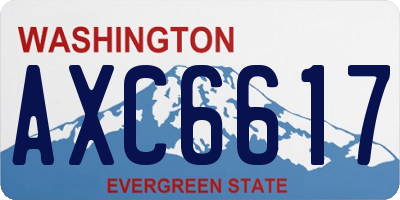 WA license plate AXC6617