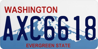WA license plate AXC6618