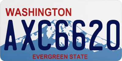 WA license plate AXC6620