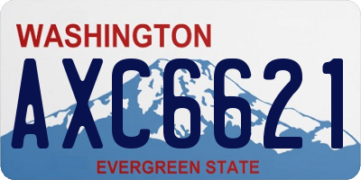 WA license plate AXC6621