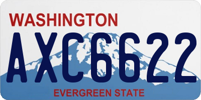 WA license plate AXC6622