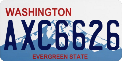 WA license plate AXC6626