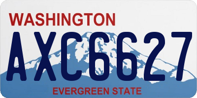 WA license plate AXC6627