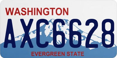 WA license plate AXC6628
