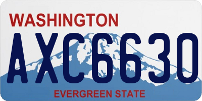 WA license plate AXC6630