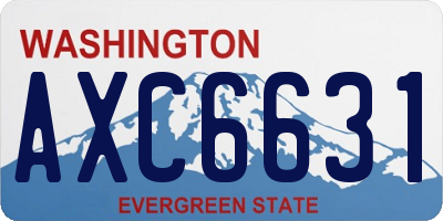 WA license plate AXC6631