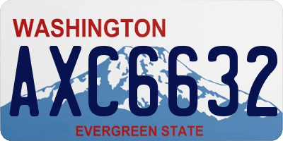 WA license plate AXC6632