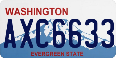 WA license plate AXC6633