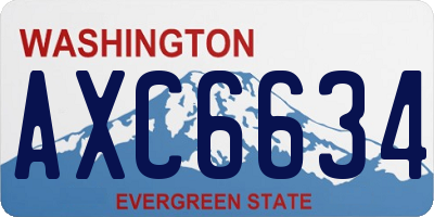 WA license plate AXC6634