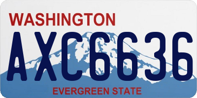 WA license plate AXC6636