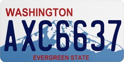 WA license plate AXC6637