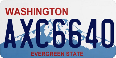 WA license plate AXC6640