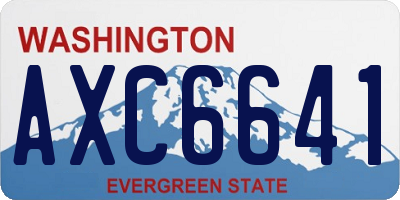 WA license plate AXC6641