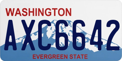 WA license plate AXC6642