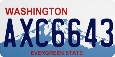 WA license plate AXC6643