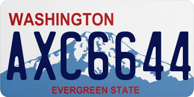 WA license plate AXC6644