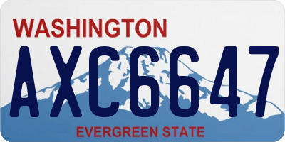 WA license plate AXC6647