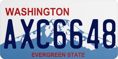 WA license plate AXC6648