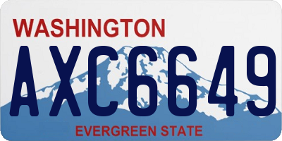 WA license plate AXC6649
