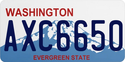 WA license plate AXC6650