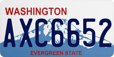 WA license plate AXC6652