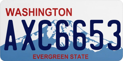WA license plate AXC6653
