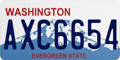 WA license plate AXC6654