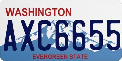 WA license plate AXC6655