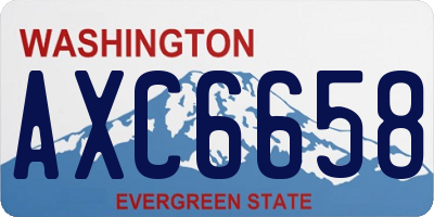 WA license plate AXC6658