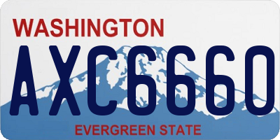 WA license plate AXC6660