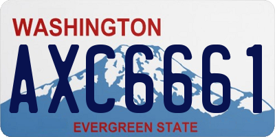 WA license plate AXC6661