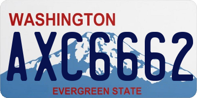 WA license plate AXC6662