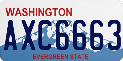 WA license plate AXC6663
