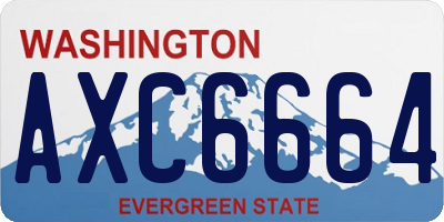 WA license plate AXC6664