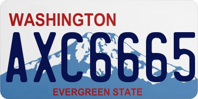 WA license plate AXC6665