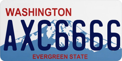 WA license plate AXC6666