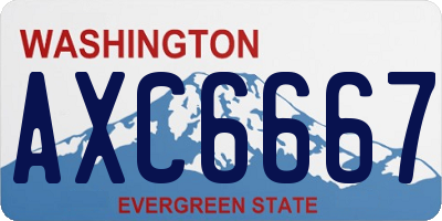 WA license plate AXC6667