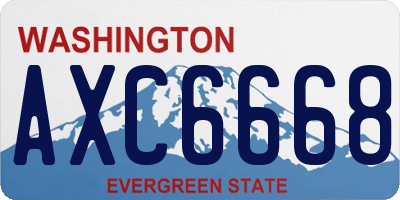 WA license plate AXC6668