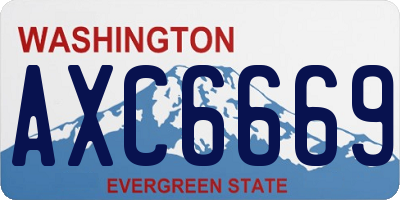 WA license plate AXC6669