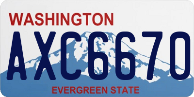 WA license plate AXC6670