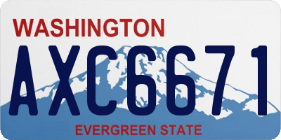 WA license plate AXC6671
