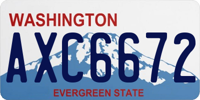 WA license plate AXC6672