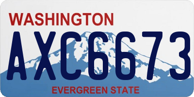WA license plate AXC6673