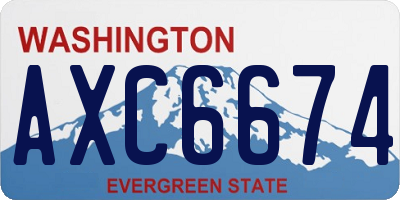 WA license plate AXC6674